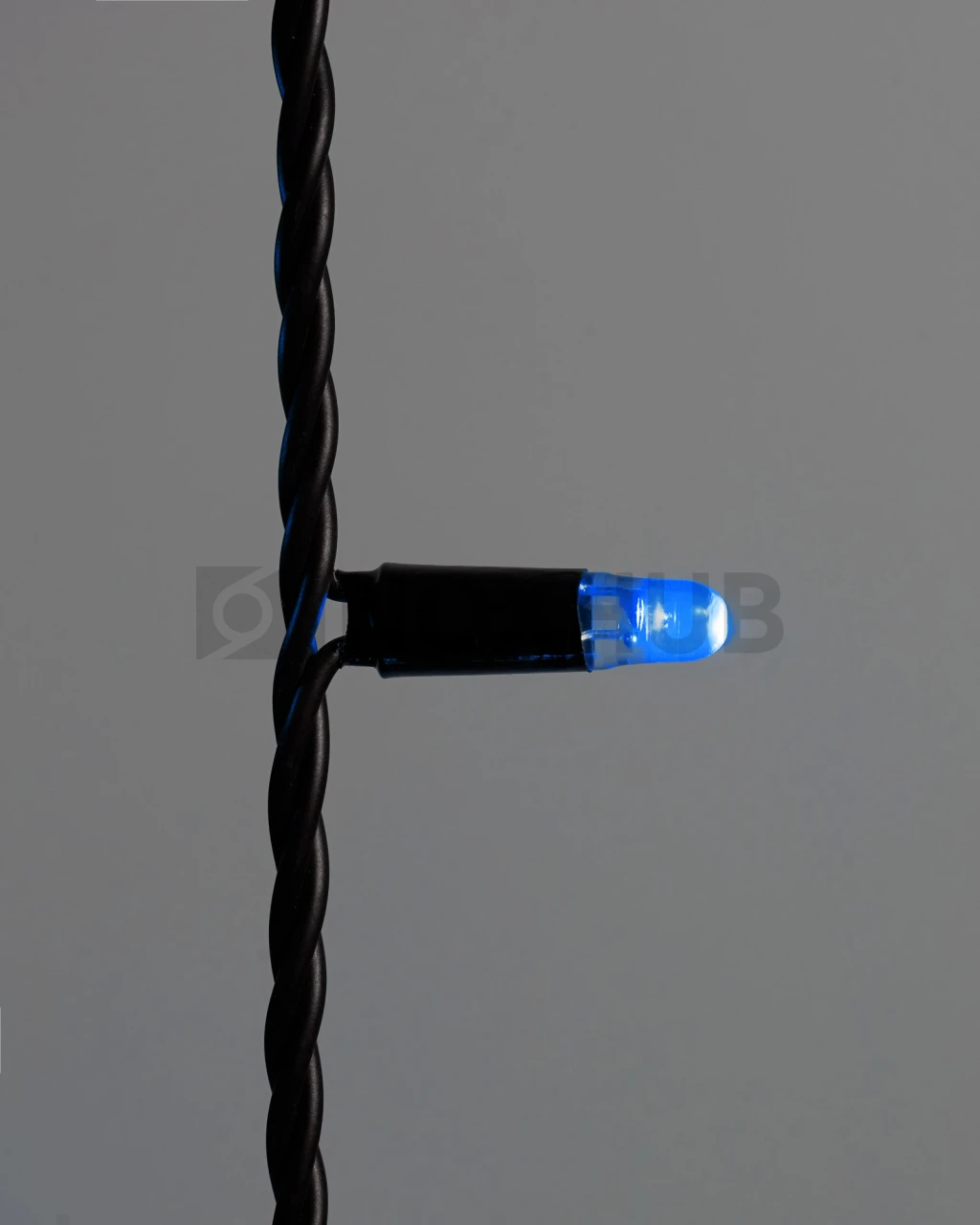 Светодиодная гирлянда INOXHUB Нить 10м, 100 LED, соединяемая, 220В, IP65, чёрный резиновый провод 2.3мм, СИНЯЯ фото Иноксхаб