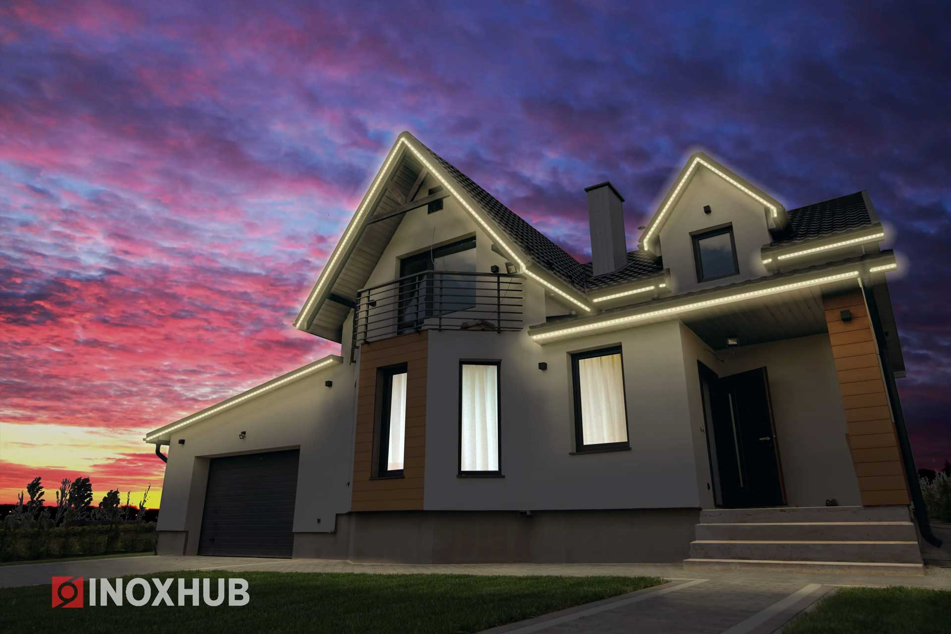 Дюралайт на доме Дюралайт на доме