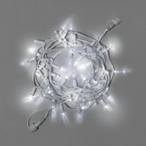 Светодиодная гирлянда INOXHUB Нить 10м, 100 LED, соединяемая, с мерцанием, 24В, IP65, белый резиновый провод 2.3мм, БЕЛАЯ фото Иноксхаб