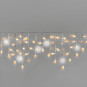 Гирлянда Бахрома INOXHUB 3×0.6м, мерцающая, 108 LED, 220В, IP65, белая резина 3.3мм, ТЁПЛАЯ БЕЛАЯ фото Иноксхаб