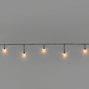 Гирлянда Стрит-Лофт INOXHUB 10м, 20 ламп, 220В, IP65, чёрная резина 3.3мм, ТЁПЛЫЙ БЕЛЫЙ фото Иноксхаб