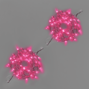 Светодиодная гирлянда INOXHUB Нить 10м, 100 LED, соединяемая, 220В, IP65, прозрачный провод, РОЗОВЫЙ фото Иноксхаб