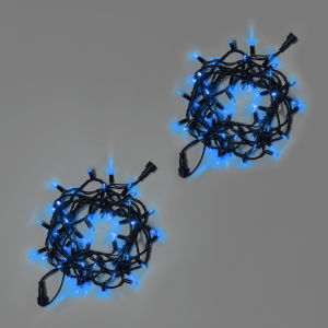 Светодиодная гирлянда INOXHUB Нить 10м, 100 LED, соединяемая, 220В, IP65, чёрный резиновый провод 2.3мм, СИНЯЯ фото Иноксхаб