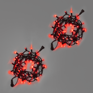 Светодиодная гирлянда INOXHUB Нить 10м, 100 LED, соединяемая, 220В, IP65, чёрный резиновый провод 2.3мм, КРАСНАЯ фото Иноксхаб