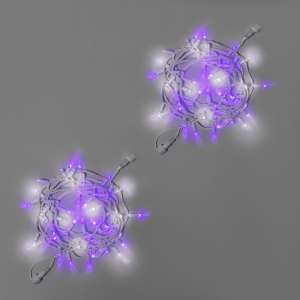 Светодиодная гирлянда INOXHUB Нить 10м, 100 LED, соединяемая, с мерцанием, 220В, IP65, белый резиновый провод 2.3мм, ФИОЛЕТОВАЯ фото Иноксхаб