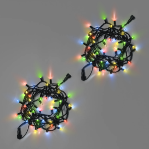 Светодиодная гирлянда INOXHUB Нить 10м, 100 LED, соединяемая, с мерцанием, 220В, IP65, черный резиновый провод 3.3мм, МУЛЬТИ фото Иноксхаб