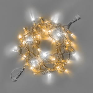 Светодиодная гирлянда INOXHUB Нить 10м, 100 LED, соединяемая, с мерцанием, 24В, IP65, прозрачный провод, ТЁПЛАЯ БЕЛАЯ фото Иноксхаб