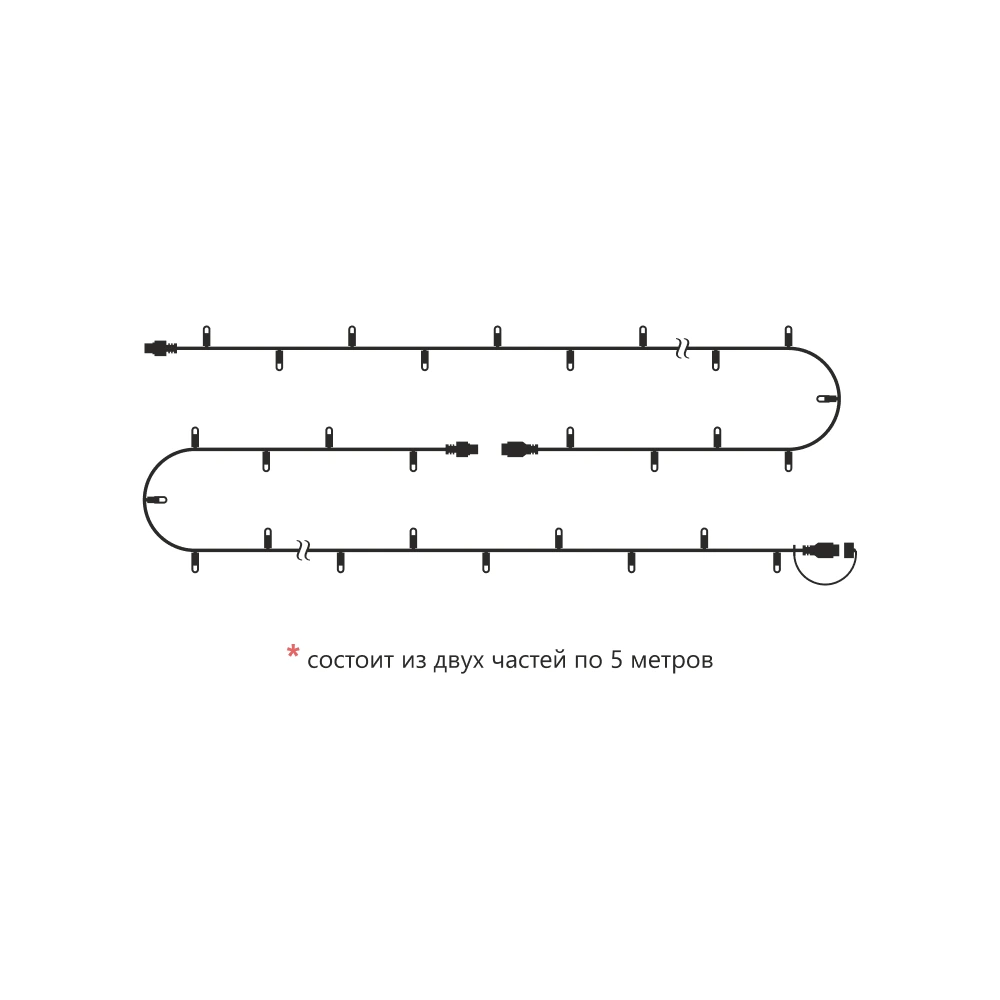 Светодиодная гирлянда INOXHUB Нить 10м, 100 LED, соединяемая, 220В, IP65, прозрачный провод, ЖЕЛТАЯ фото Иноксхаб