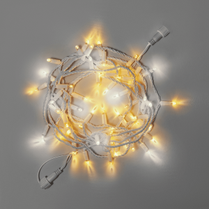 Светодиодная гирлянда INOXHUB Нить 10м, 100 LED, соединяемая, с мерцанием, 24В, IP65, белый резиновый провод 2.3мм, ТЁПЛАЯ БЕЛАЯ фото Иноксхаб