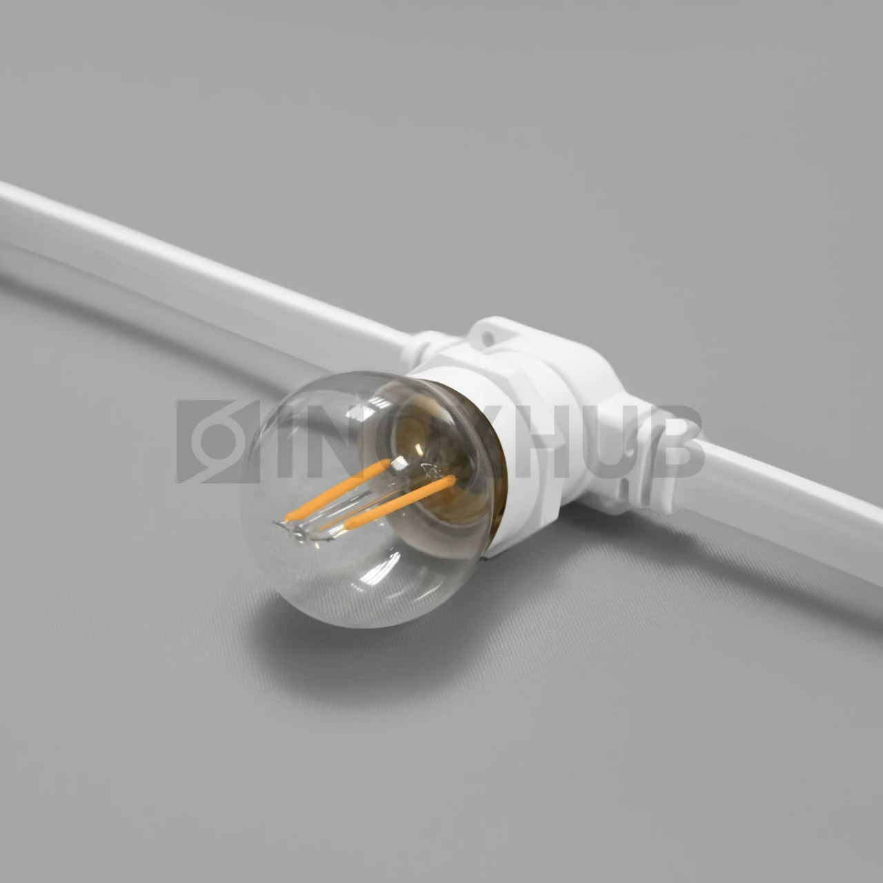 Лампочка для Белт-Лайта INOXHUB 220В, цоколь E27, ФИЛАМЕНТ, G45, 2Вт, ТЁПЛАЯ БЕЛАЯ фото Иноксхаб