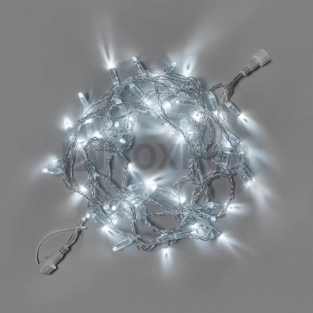 Светодиодная гирлянда INOXHUB Нить 10м, 100 LED, соединяемая, 220В, IP65, прозрачный провод, БЕЛАЯ фото Иноксхаб