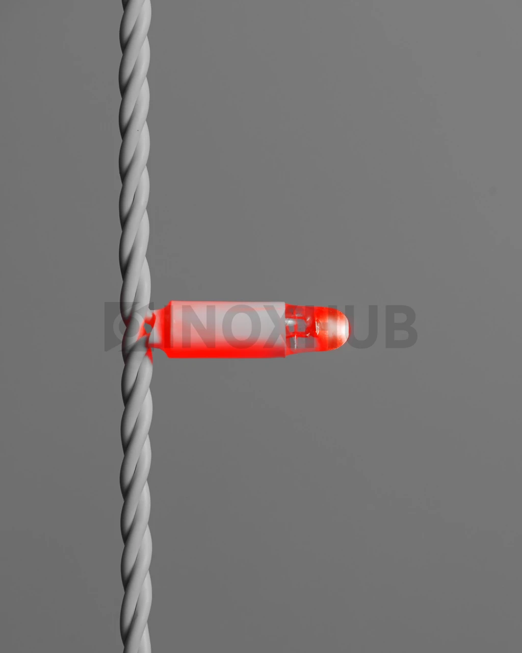 Светодиодная гирлянда INOXHUB Нить 10м, 100 LED, соединяемая, 24В, IP65, белый резиновый провод 2.3мм, КРАСНАЯ фото Иноксхаб