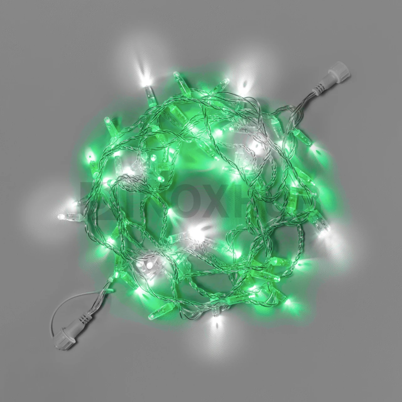 Светодиодная гирлянда INOXHUB Нить 10м, 100 LED, соединяемая, с мерцанием, 220В, IP65, прозрачный провод, ЗЕЛЕНАЯ фото Иноксхаб
