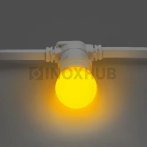 Лампочка для Белт-Лайта INOXHUB 220В, цоколь E27, 6 диодов SMD 2835, G45, 2Вт, ЖЕЛТАЯ фото Иноксхаб