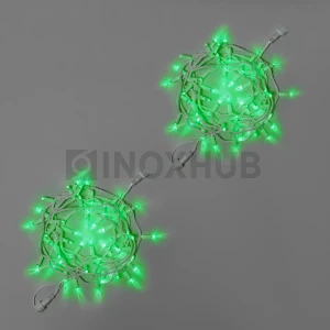 Светодиодная гирлянда INOXHUB Нить 10м, 100 LED, соединяемая, 220В, IP65, белый резиновый провод 3.3мм, ЗЕЛЕНАЯ фото Иноксхаб