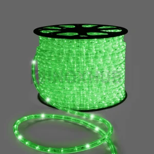 Дюралайт INOXHUB двухжильный 13 мм, круглый, бухта 100м, шаг резки 1м, 36 светодиодов на метр, мерцающий, 220В, IP65, ЗЕЛЕНЫЙ фото Иноксхаб