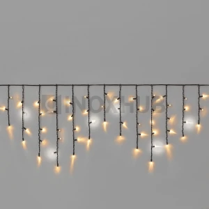 Гирлянда Бахрома INOXHUB 3×0.6м, мерцающая, 108 LED, 220В, IP65, чёрная резина 3.3мм, ТЁПЛАЯ БЕЛАЯ фото Иноксхаб