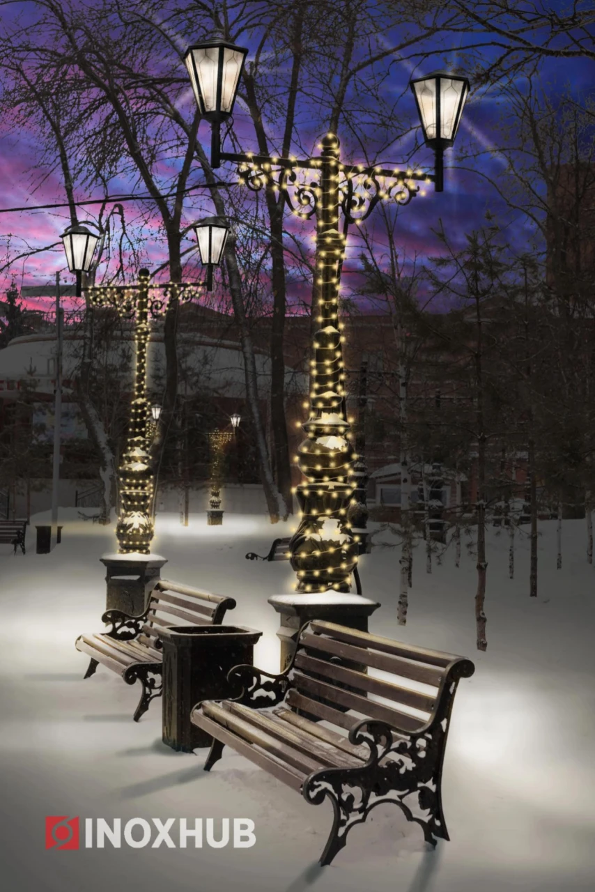 Светодиодная гирлянда INOXHUB Нить 10м, 100 LED, соединяемая, 24В, IP65, прозрачный провод, ТЁПЛАЯ БЕЛАЯ фото Иноксхаб