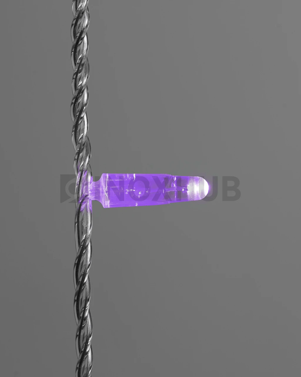 Светодиодная гирлянда INOXHUB Нить 10м, 100 LED, соединяемая, 220В, IP65, прозрачный провод, ФИОЛЕТОВЫЙ фото Иноксхаб