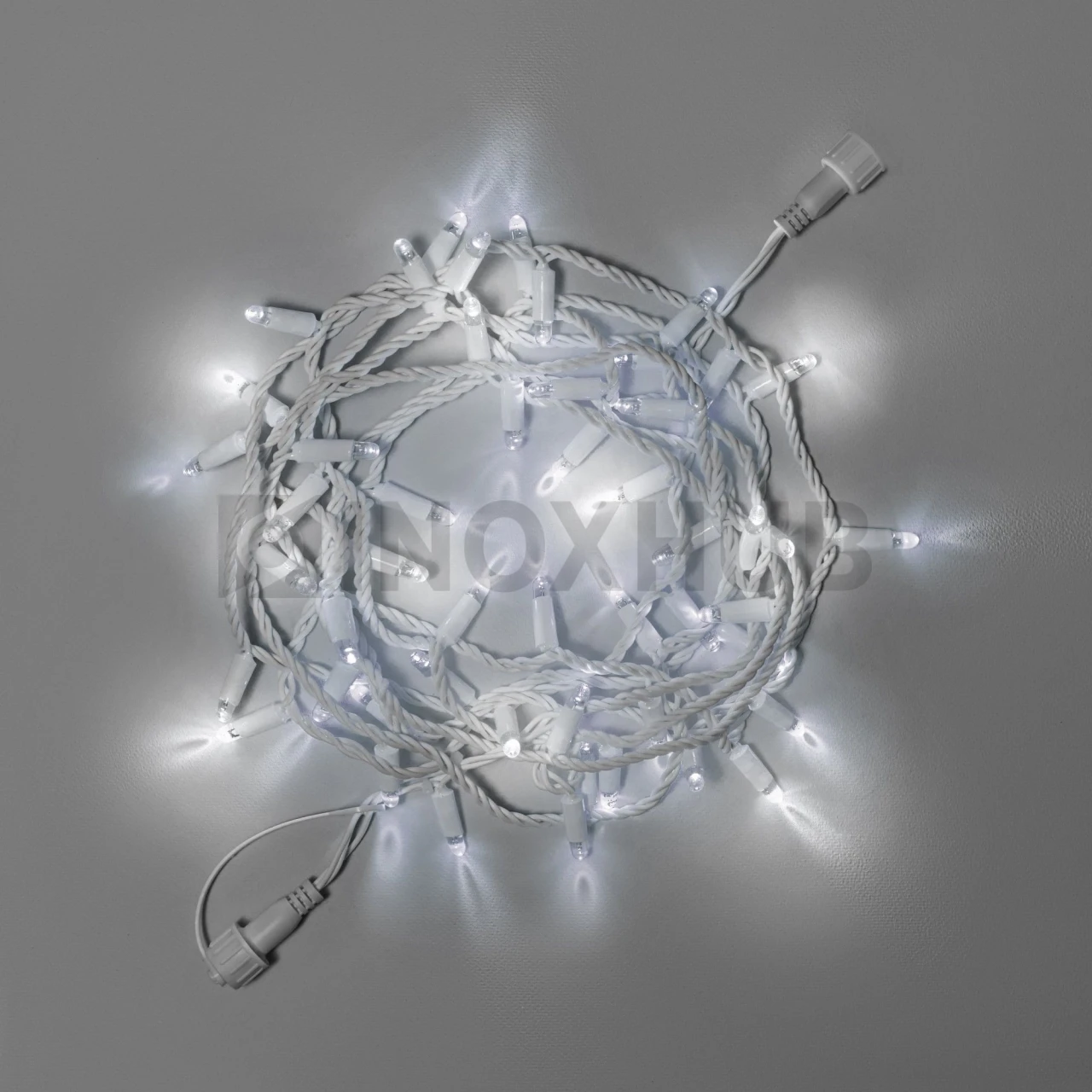 Светодиодная гирлянда INOXHUB Нить 10м, 100 LED, соединяемая, с мерцанием, 220В, IP65, белый резиновый провод 2.3мм, БЕЛАЯ фото Иноксхаб