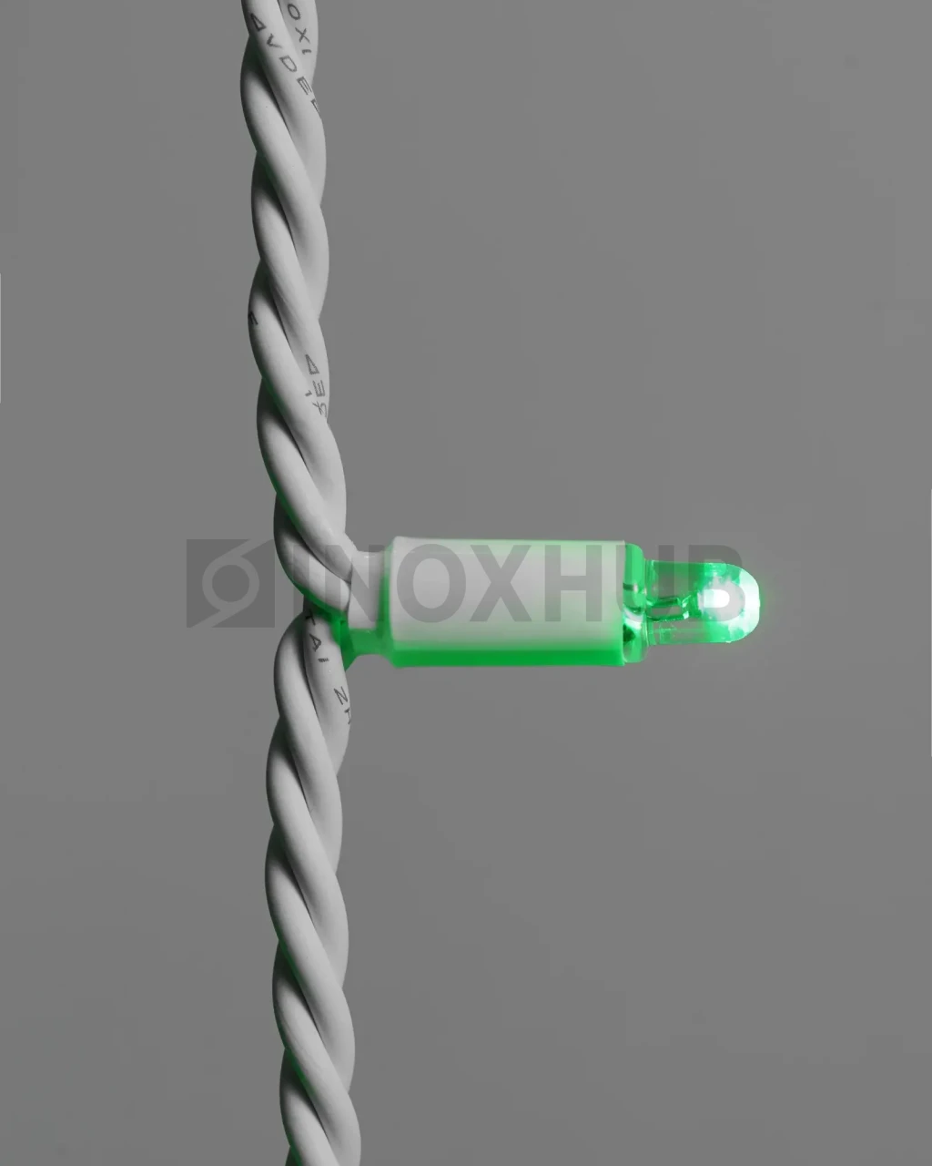 Светодиодная гирлянда INOXHUB Нить 10м, 100 LED, соединяемая, 220В, IP65, белый резиновый провод 3.3мм, ЗЕЛЕНАЯ фото Иноксхаб
