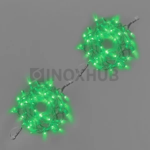 Светодиодная гирлянда INOXHUB Нить 10м, 100 LED, соединяемая, 220В, IP65, прозрачный провод, ЗЕЛЕНЫЙ фото Иноксхаб