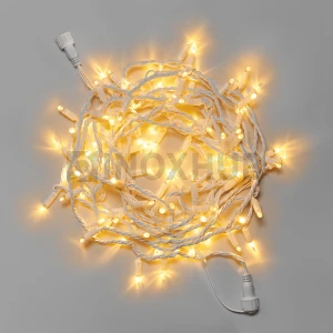 Светодиодная гирлянда INOXHUB Нить 10м, 100 LED, соединяемая, 24В, IP65, белый резиновый провод 2.3мм, ТЁПЛАЯ БЕЛАЯ фото Иноксхаб