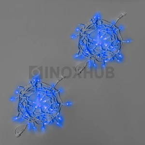 Светодиодная гирлянда INOXHUB Нить 10м, 100 LED, соединяемая, 220В, IP65, белый резиновый провод 3.3мм, СИНЯЯ фото Иноксхаб