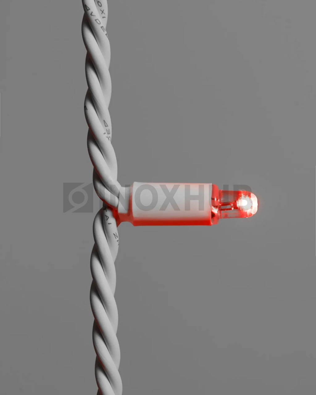 Светодиодная гирлянда INOXHUB Нить 10м, 100 LED, соединяемая, 24В, IP65, белый резиновый провод 3.3мм, КРАСНАЯ фото Иноксхаб