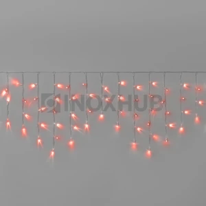 Гирлянда Бахрома INOXHUB 3×0.6м, 108 LED, 220В, IP65, прозрачный провод, КРАСНЫЙ фото Иноксхаб
