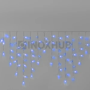 Гирлянда Бахрома INOXHUB 3×0.9м, 144 LED, 220В, IP65, прозрачный провод, СИНЯЯ фото Иноксхаб