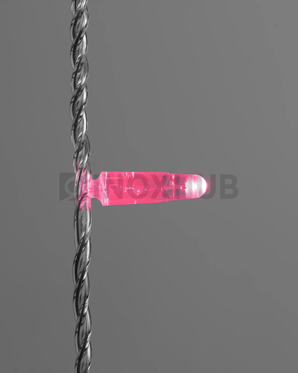 Светодиодная гирлянда INOXHUB Нить 10м, 100 LED, соединяемая, с мерцанием, 220В, IP65, прозрачный провод, РОЗОВАЯ фото Иноксхаб