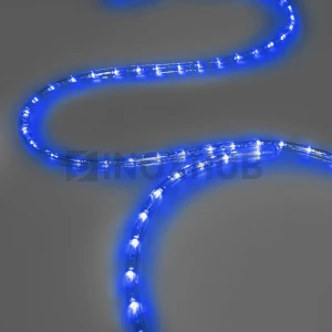 Дюралайт INOXHUB двухжильный 13 мм, круглый, бухта 100м, шаг резки 50см, 36 светодиодов на метр, фиксинг, 24В, IP65, СИНИЙ фото Иноксхаб