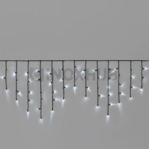 Гирлянда Бахрома INOXHUB 3×0.6м, 108 LED, 220В, IP65, чёрная резина 3.3мм, БЕЛАЯ фото Иноксхаб