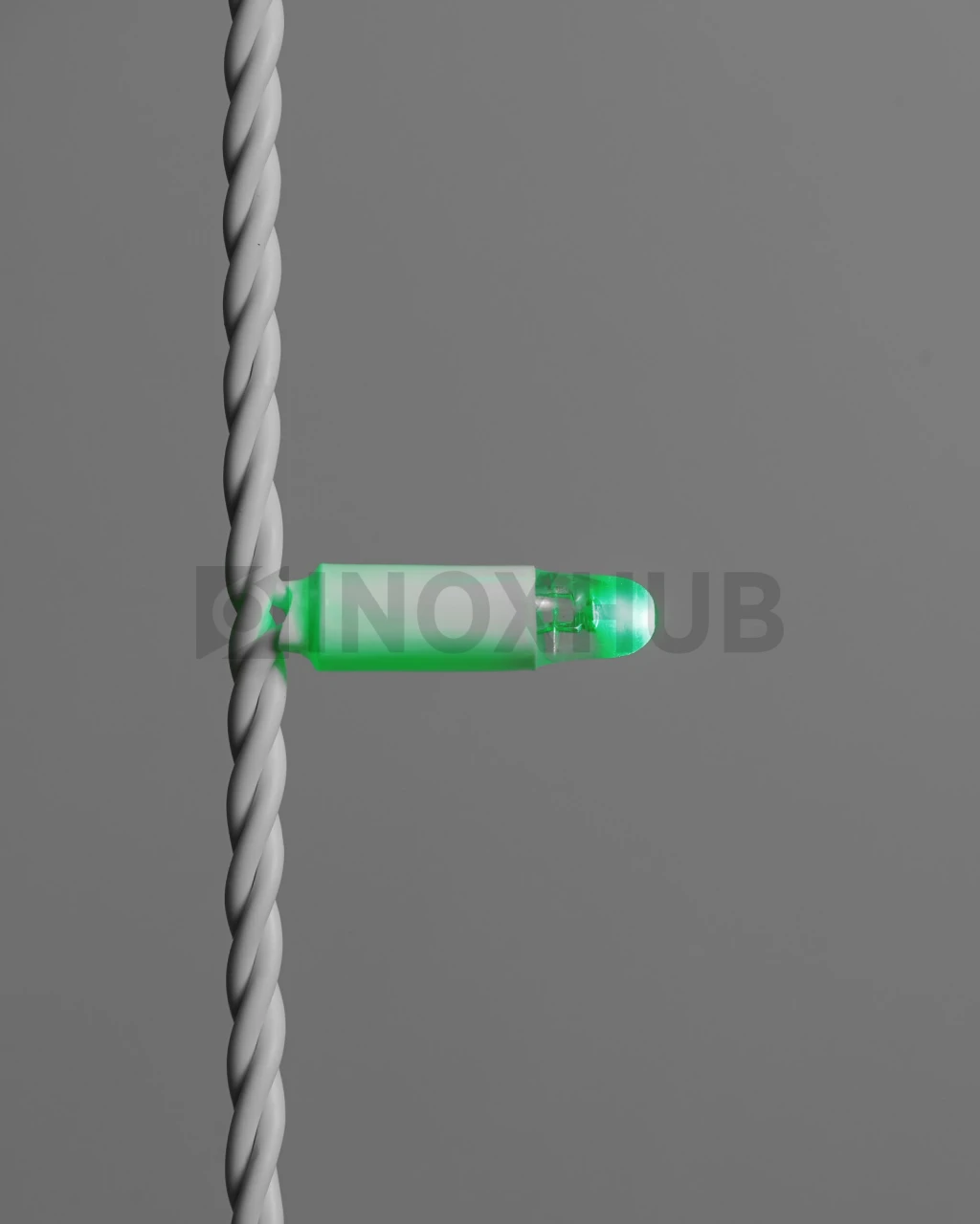 Светодиодная гирлянда INOXHUB Нить 10м, 100 LED, соединяемая, с мерцанием, 220В, IP65, белый резиновый провод 2.3мм, ЗЕЛЁНАЯ фото Иноксхаб