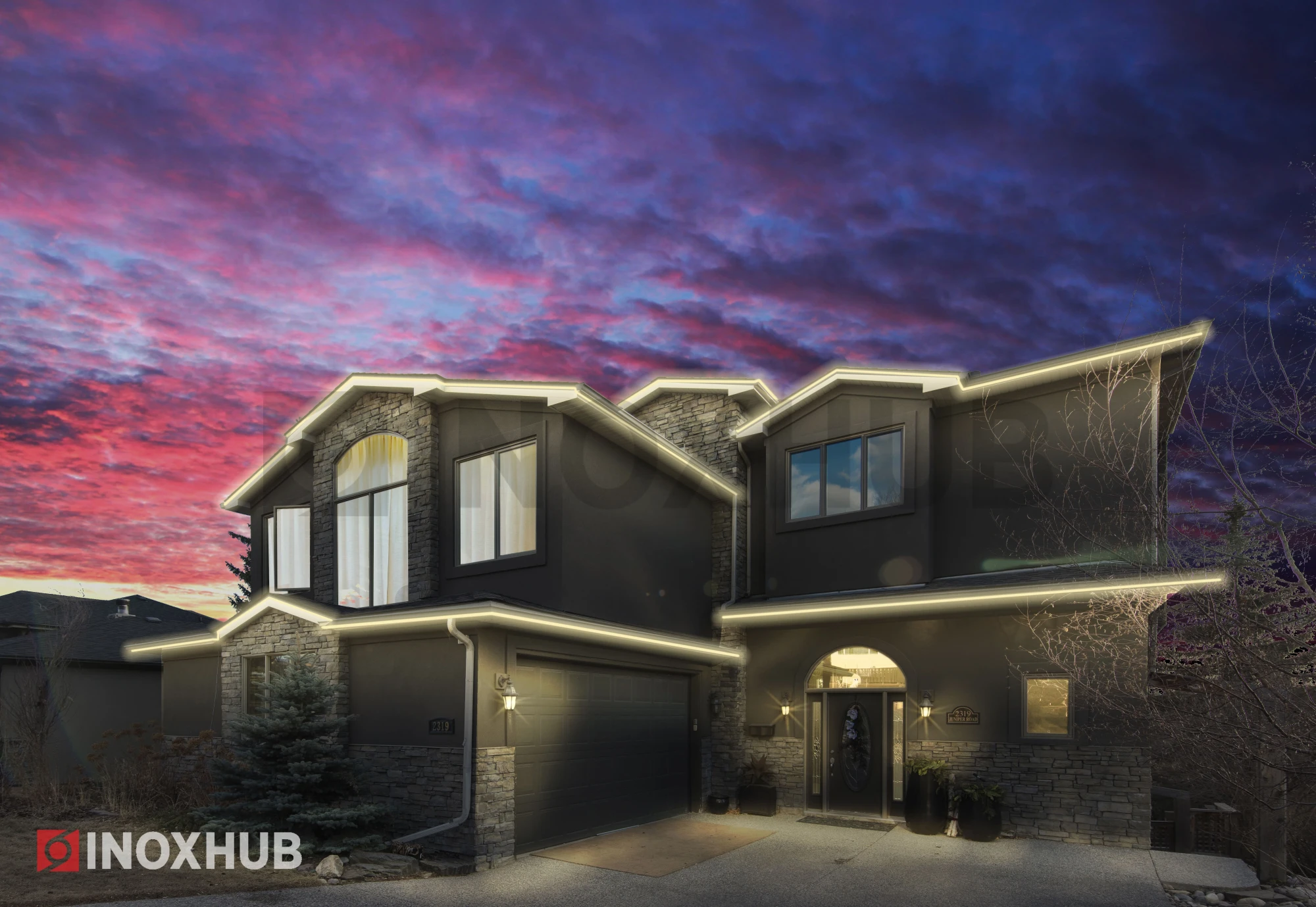 Гибкий Неон INOXHUB 8×16мм, односторонний, бухта 50м, шаг резки 1м, 120 SMD 2835 на метр, 220В, IP65, ТЁПЛЫЙ БЕЛЫЙ фото Иноксхаб