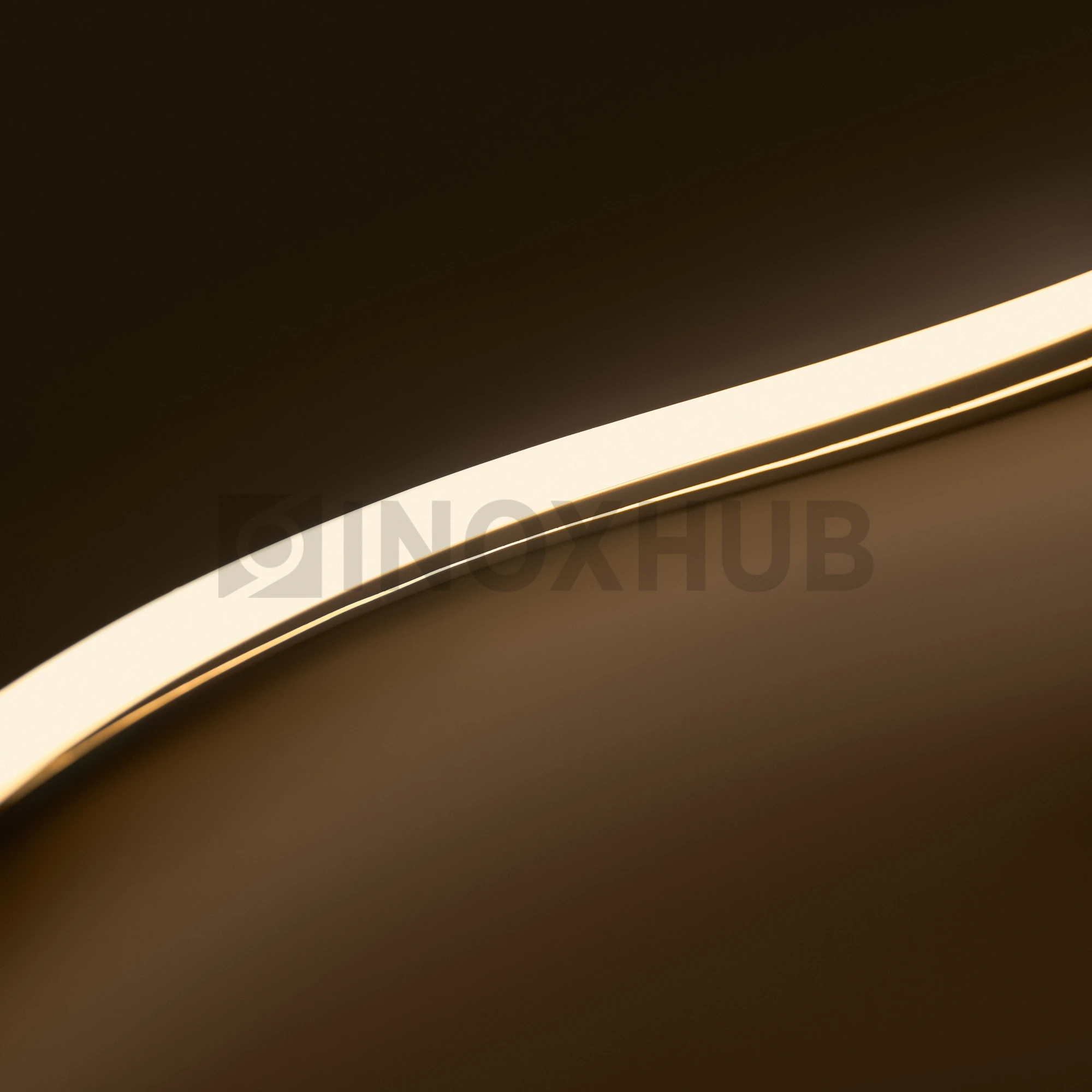 Гибкий Неон INOXHUB 8×16мм, односторонний, бухта 50м, шаг резки 1м, 120 SMD 2835 на метр, 220В, IP65, ТЁПЛЫЙ БЕЛЫЙ фото Иноксхаб