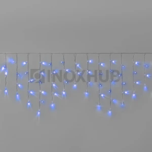 Гирлянда Бахрома INOXHUB 3×0.6м, 108 LED, 220В, IP65, прозрачный провод, СИНИЙ фото Иноксхаб