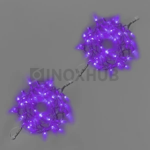 Светодиодная гирлянда INOXHUB Нить 10м, 100 LED, соединяемая, 220В, IP65, прозрачный провод, ФИОЛЕТОВЫЙ фото Иноксхаб