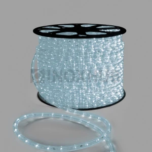 Дюралайт INOXHUB двухжильный 13 мм, круглый, бухта 100м, шаг резки 1м, 36 светодиодов на метр, фиксинг, 220В, IP65, БЕЛЫЙ фото Иноксхаб