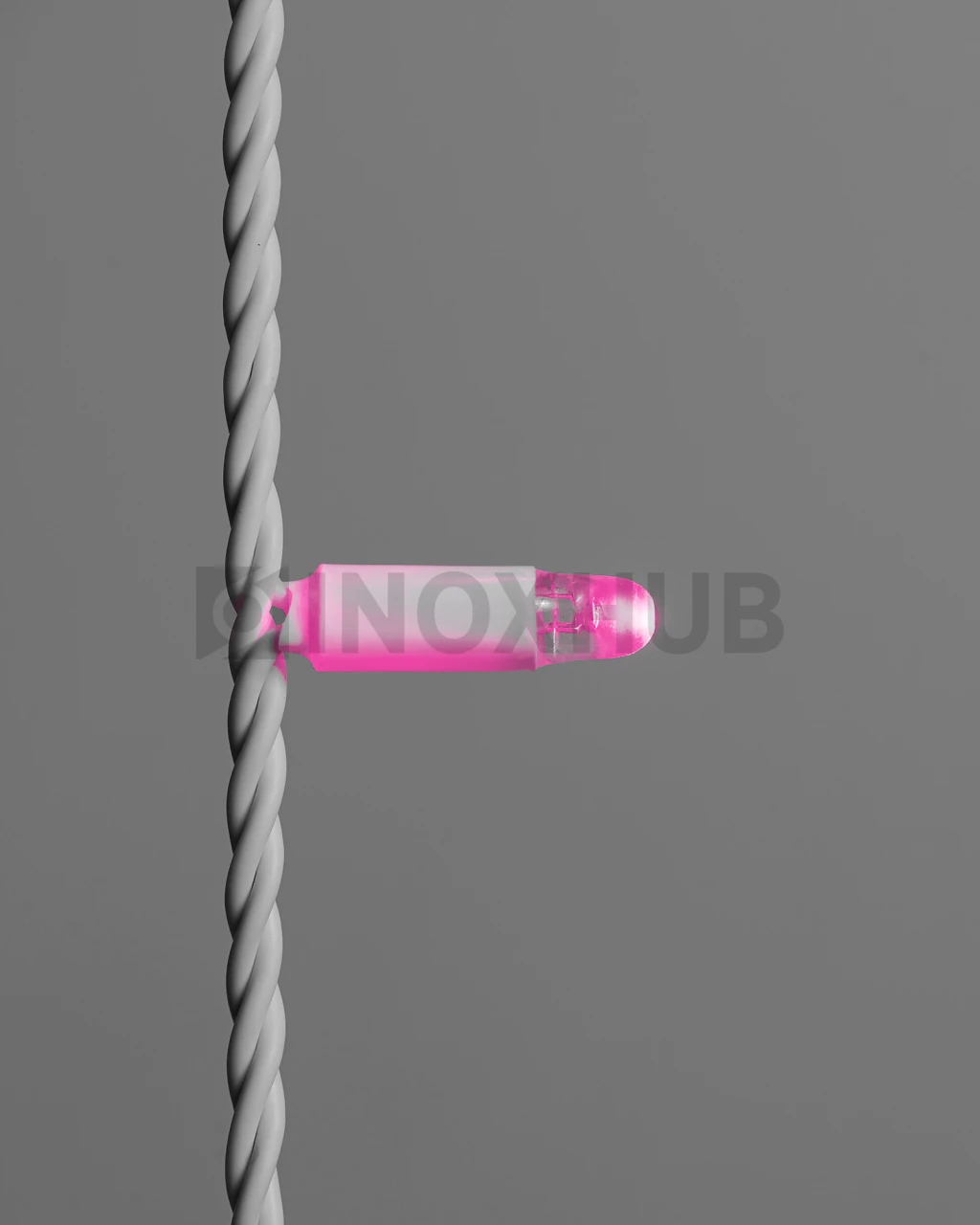 Светодиодная гирлянда INOXHUB Нить 10м, 100 LED, соединяемая, с мерцанием, 220В, IP65, белый резиновый провод 2.3мм, РОЗОВАЯ фото Иноксхаб