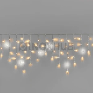 Гирлянда Бахрома INOXHUB 3×0.6м, мерцающая, 108 LED, 220В, IP65, белая резина 3.3мм, ТЁПЛАЯ БЕЛАЯ фото Иноксхаб