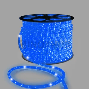 Дюралайт INOXHUB двухжильный 13 мм, круглый, бухта 100м, шаг резки 1м, 36 светодиодов на метр, мерцающий, 220В, IP65, СИНИЙ фото Иноксхаб