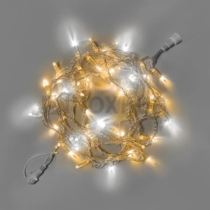 Светодиодная гирлянда INOXHUB Нить 10м, 100 LED, соединяемая, с мерцанием, 24В, IP65, прозрачный провод, ТЁПЛАЯ БЕЛАЯ фото Иноксхаб
