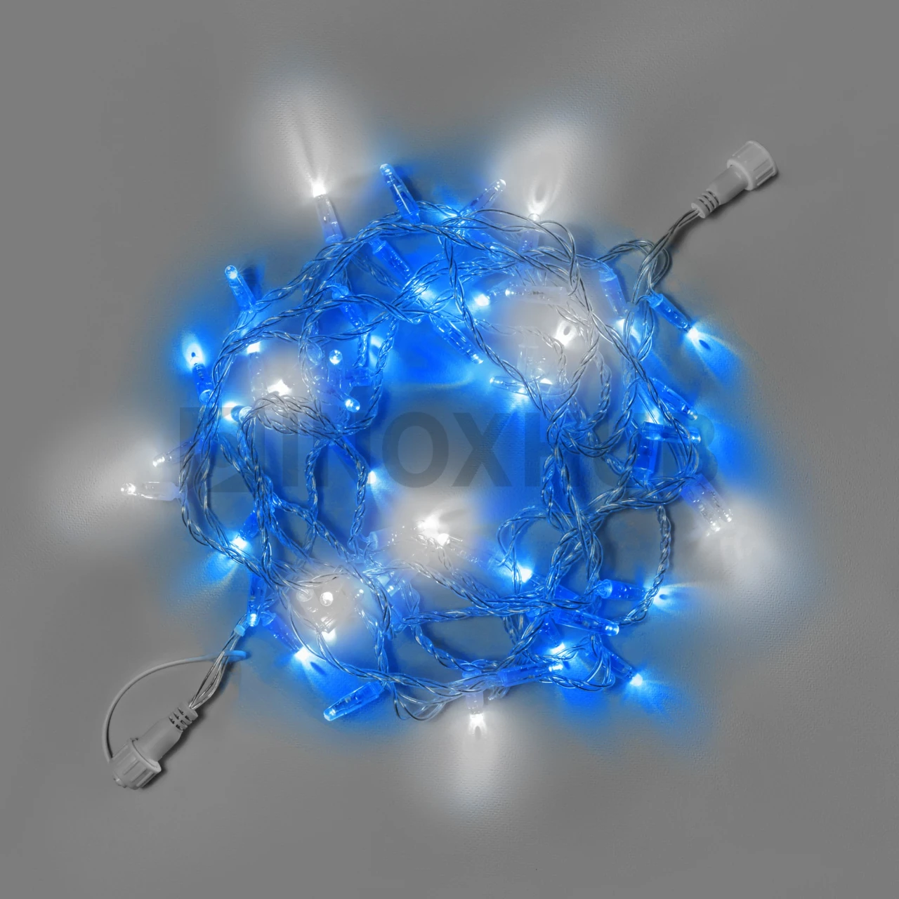 Светодиодная гирлянда INOXHUB Нить 10м, 100 LED, соединяемая, с мерцанием, 220В, IP65, прозрачный провод, СИНЯЯ фото Иноксхаб
