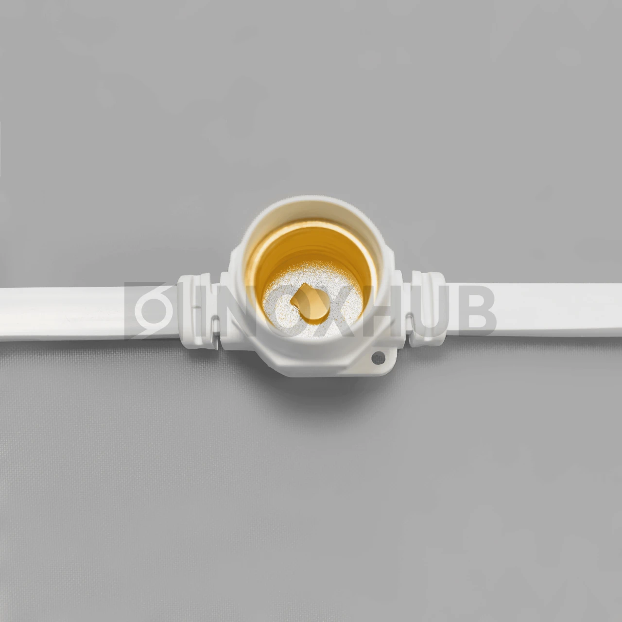 Белт-Лайт INOXHUB, шаг 20см, БЕЛЫЙ, двухжильный шлейф, 250 резиновых патронов с латунными контактами, цоколь E27, бухта 50м фото Иноксхаб