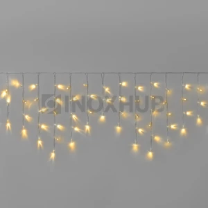 Гирлянда Бахрома INOXHUB 3×0.6м, 108 LED, 220В, IP65, прозрачный провод, ЖЕЛТЫЙ фото Иноксхаб