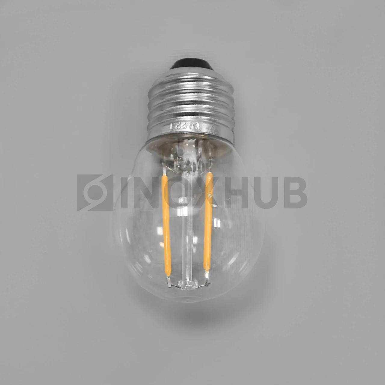 Лампочка для Белт-Лайта INOXHUB 220В, цоколь E27, ФИЛАМЕНТ, G45, 2Вт, ТЁПЛАЯ БЕЛАЯ фото Иноксхаб