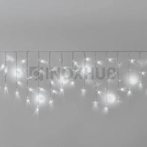 Гирлянда Бахрома INOXHUB 3×0.6м, мерцающая, 108 LED, 220В, IP65, прозрачный провод, БЕЛАЯ фото Иноксхаб