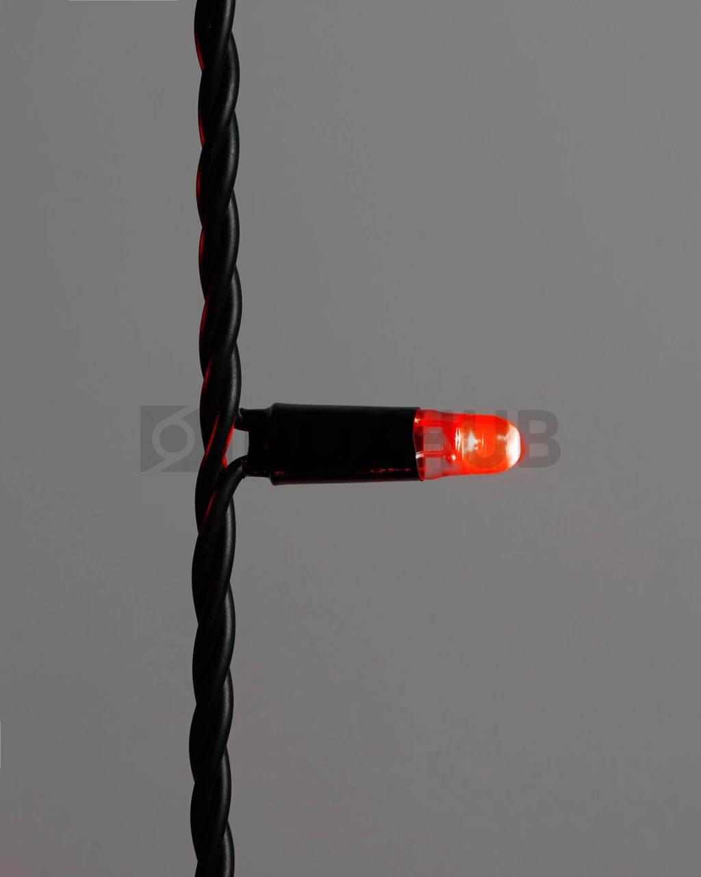 Светодиодная гирлянда INOXHUB Нить 10м, 100 LED, соединяемая, 220В, IP65, чёрный резиновый провод 2.3мм, КРАСНАЯ фото Иноксхаб